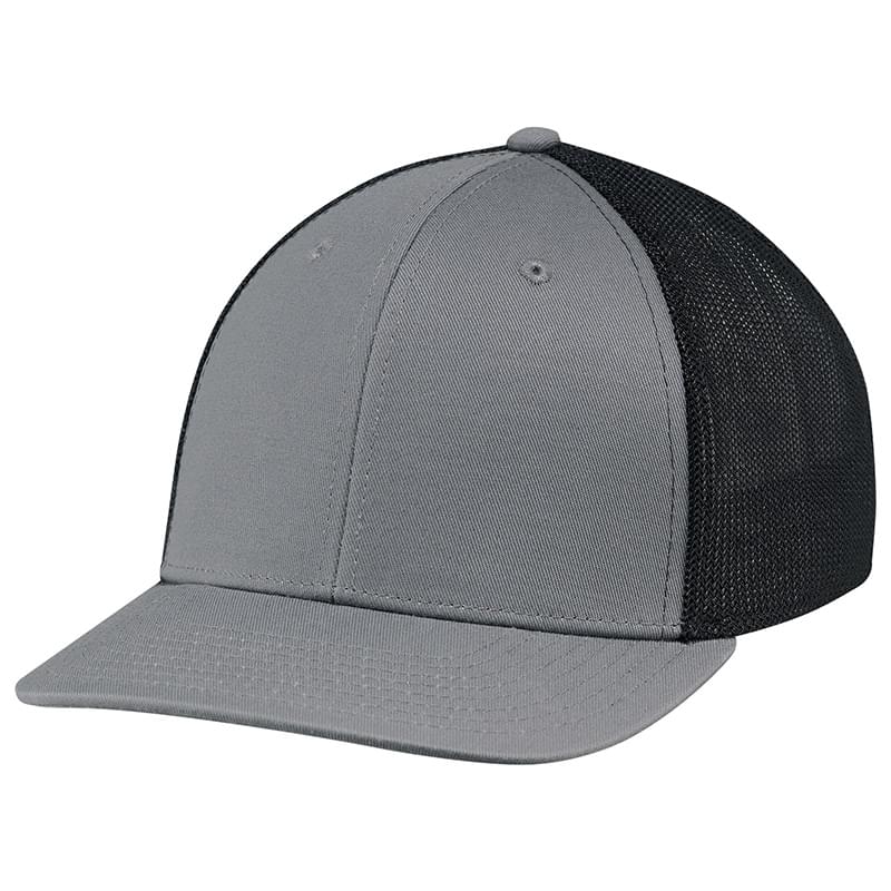 Deluxe Chino Twilll / Polyester & Spandex Mesh~6 Panel Constructed Pro-Round (Mesh Back, A-Class, A-Flex, Youth)