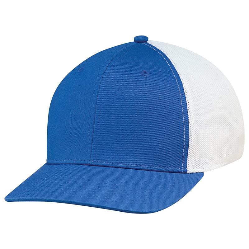 Deluxe Chino Twilll / Polyester & Spandex Mesh~6 Panel Constructed Pro-Round (Mesh Back, A-Class, A-Flex, Youth)